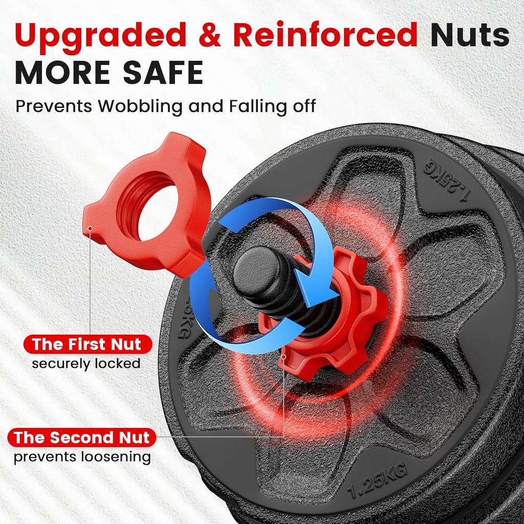 Adjustable Dumbbell Set, 20/33/45/70/90lbs Free Weight Set with Connector, 4 in1 Dumbbells Set Used as Barbell, Kettlebells, Push up Stand, Weight Set for Home Gym Suitable Men/Women